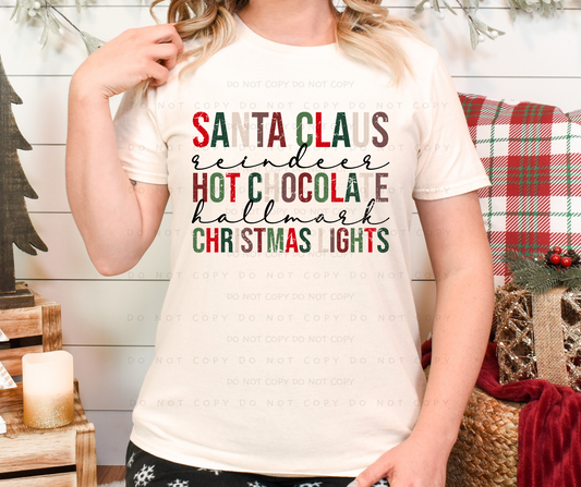 Santa Claus Reindeer Hot Chocolate Christmas Lights